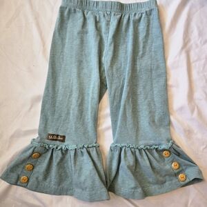 Matilda Jane Teal Ruffle Leggings with Button Accents 18-24 Months Baby Girl